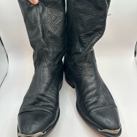 Code West women’s black Leather Cowgirl boots Toe Guard 9.5 D USA Vintage - Picture 7 of 16